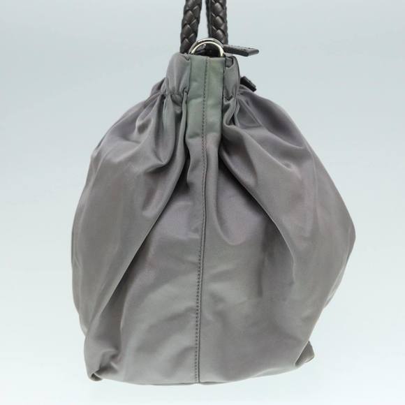 PRADA Hand Bag Nylon 2way Silver Gray Auth 89250 - Picture 4 of 16